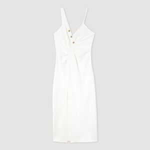 SANDRO  Piqué Midi Dress - Off-White